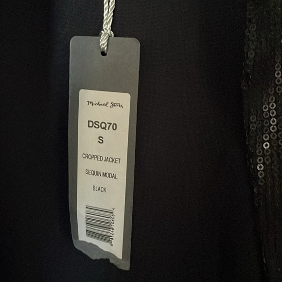 Michael Stars Black Sequin Cropped Jacket Small NWT - Picture 3 of 6